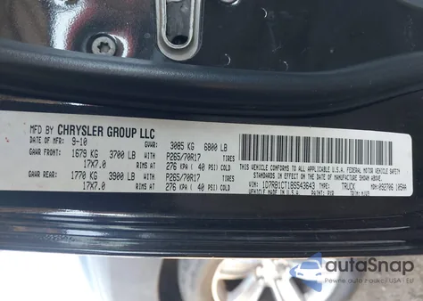 2011 Ram Ram 1500 Slt z USA, uszkodzony, nr VIN 1D7RB1CT1BS543643